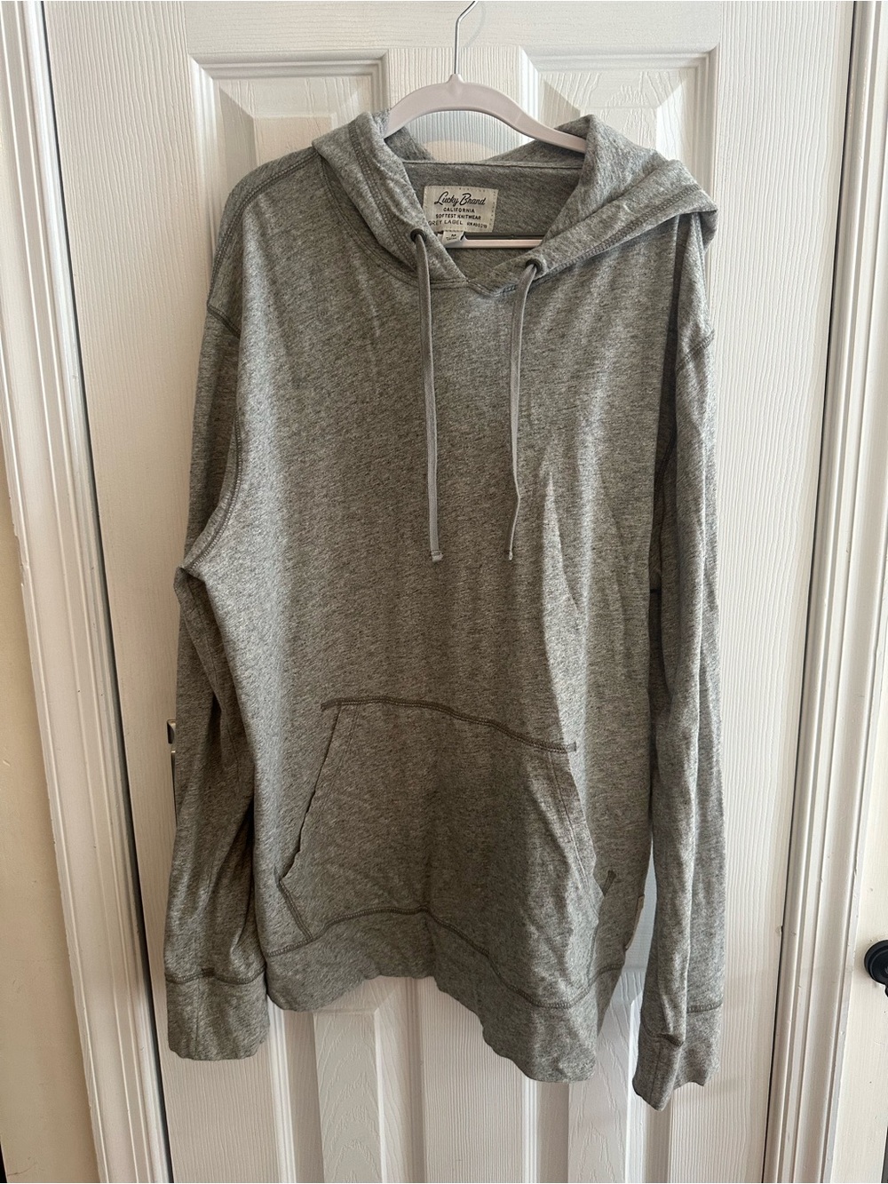 Lucky Brand Men's Heather Gray Hooded Pullover M